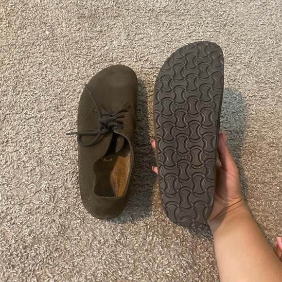 Birkenstock Maine Mocha Suede Classic Lace Up Clog Shoes Unisex size 40 - Picture 6 of 7